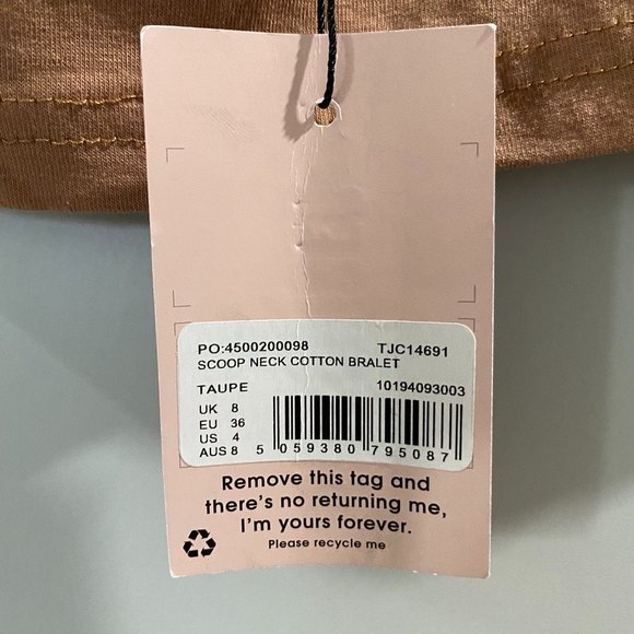 🌟Missguided NWT Cropped Tank Top Brown/Tan Size US 4 - Picture 3 of 5